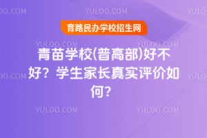 青苗學校(普高部)好不好？學生家長真實評價如何？