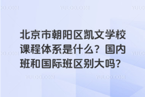 北京市朝陽區(qū)凱文學(xué)校課程體系是什么？國內(nèi)班和國際班區(qū)別大嗎？