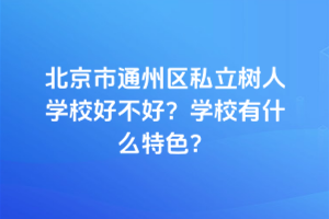 北京市通州區私立樹人學校好不好？學校有什么特色？