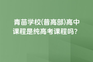 青苗學校(普高部)高中課程是純高考課程嗎？