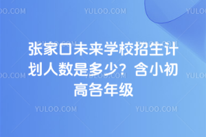 2025年張家口未來學校招生計劃人數是多少？含小初高各年級