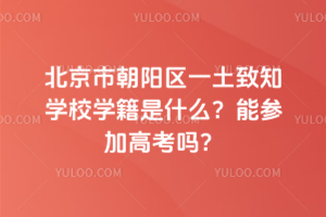 北京市朝陽區一土致知學校學籍是什么？能參加高考嗎？